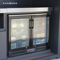 Barbecue moderne en aluminium haut de gamme avec abri éclairé et extensible pour l'aménagement extérieur dans les cours de villas