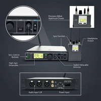 Paulkitson PSM900 Moniteur d'oreille sans fil professionnel UHF 542-578MHz avec câble de données pour chanteurs de scène