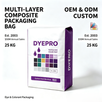 Sac d'emballage composite multicouche 25 kg pour colorants et teintures textiles, résistant à la décoloration, personnalisable OEM ODM