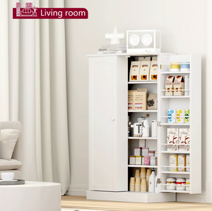 Modern White Pantry <strong>Storage</strong> <strong>Cabinets</strong> for Kitchen <strong>and</strong> Dining Room Wood Panel <strong>with</strong> <strong>Doors</strong> <strong>and</strong> <strong>Shelves</strong> - Product Image 4
