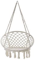 Fauteuil hamac en macramé, balançoire tissée à la main en corde de coton avec kit de fixation pour suspension, fauteuil balançoire tissé