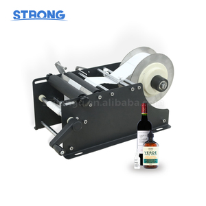 Machine d'étiquetage manuelle de bureau pour bouteilles rondes, étiqueteuse semi-automatique pour flacons en verre ronds, étiquettes adhésives - Product Image 1