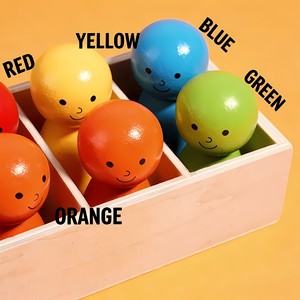 Jeu de puzzle en bois Montessori pour apprendre les couleurs, jouet éducatif sensoriel pour enfants d'âge préscolaire, vente en gros - Product Image 3