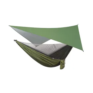 KingGear Camping Hammock with Mosquito Net Rainfly Tarp Portable Single Double Hammock Tent with Tree Strap