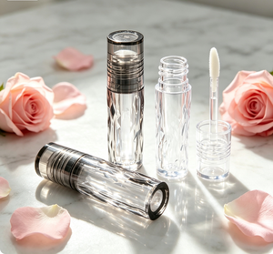 Tube de brillant à lèvres vide moulé par <span class=keywords><strong>injection</strong></span>, transparent, 4 ml, emballage cosmétique noir transparent/semi-transparent, vente en gros - Product Image 5