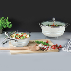 Juego de ollas <span class=keywords><strong>y</strong></span> sartenes de 10 Uds., juegos de utensilios de cocina saludables antiadherentes, juego de cocina de inducción, sartenes de <span class=keywords><strong>piedra</strong></span> de granito - Product Image 4