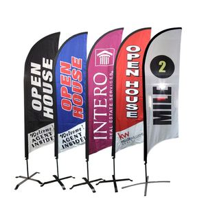 Logo Custom Outdoor <strong>Advertising</strong> Different Shape Logo Custom Polyester Wave Teardrop <strong>Beach</strong> Flag Banners - Product Image 1
