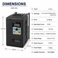 Convertisseur de fréquence 0,75 kW 380 V pour refroidisseurs évaporatifs, contrôle automatique de la température à pression négative, monophasé triphasé