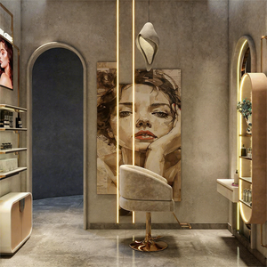 Luxury LED Arched Salon <b>Mirrors</b> & <b>Gold</b> Base Styling Stations | Full Turnkey Salon Furniture & Renovation Solutions - Product Image 5