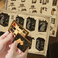 CAYI Nouveau Kit DIY Agence de Détectives pour Nook Book 3D, Serre-livres Miniature Maison de Poupée, Décoration d'Étagère