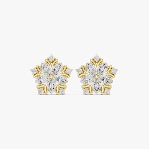 Pendientes de Diamantes Florales de Diseño Más Vendidos con Brillo Radiante para Mujer, Ideales para Fiestas y Regalos, Disponibles para la Venta - Product Image 1