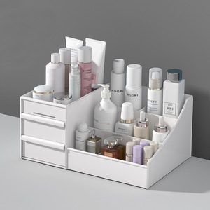 Makeup Cosmetic Organizer With <strong>Drawers</strong> <strong>Plastic</strong> Skincare Storage Box Jewelry Vanity Organizer