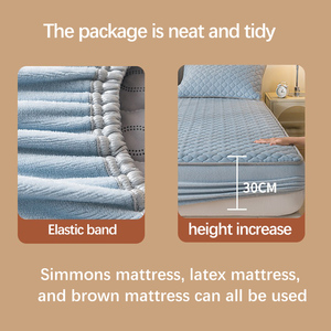 Sang trọng nệm bảo vệ trải giường ấm áp mờ dưới đàn hồi tấm ga trải giường flannel được trang bị mềm Fleece tấm ga trải giường với túi sâu - Product Image 5