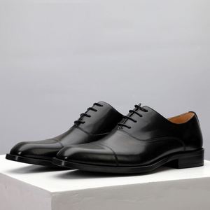 2025 Hot-Selling Business Men's Formal Shoes Genuine Leather Wedding Party Shoes <b>Pointed</b> Toe Lace-Up Oxford Shoes - Product Image 1