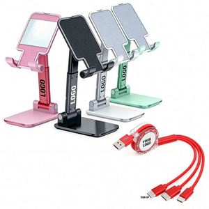 Live Broadcast Gift Wholesale Mobile Phone Holder Adjustment Folding Lazy <b>Tablet</b> Desktop <b>Stand</b> With Logo - Product Image 1