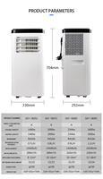 Climatiseur mobile vertical électrique 2 en 1, mini, portable, froid et chaud, pour la maison, le bureau et l'hôtel, avec télécommande
