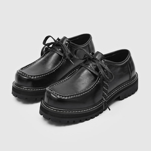2026 New Mens Old Money <b>Style</b> Derby <b>Shoes</b> Retro Chunky Toe Thick Sole Height Increasing Casual Leather <b>Shoes</b> - Product Image 4