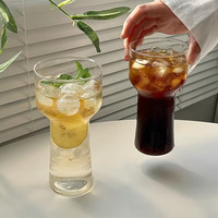 Mug à lait en verre borosilicate de haute qualité en forme de torche, 450 ml, à large ouverture, design moderne, compatible lave-vaisselle et micro-ondes, cadeau unisexe