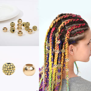 Moda Glod pelo trenza cuenta brillante rastas pelo Color anillo trenza accesorios extensión del cabello - Product Image 1