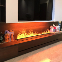 Cheminée électrique murale à vapeur d'eau à commutation intelligente à distance décor cheminée à effet de flamme 3d électrique pour mur multimédia