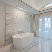 Azulejos de suelo de mármol blanco Guangxi y bañera blanco natural con vetas grises losa económica para encimeras de Villa