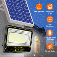 Projecteur LED solaire à détecteur de mouvement ABS avec interrupteur de lumière du jour et télécommande, étanche IP65, éclairage de sécurité extérieur