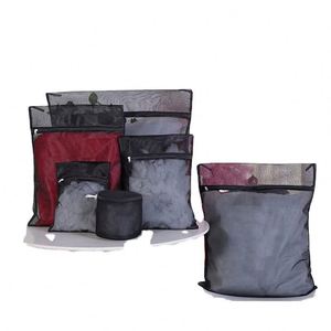 Sac de Lavage Pliable Vintage en Maille Polyester Noire 25x30cm Multi-usages pour Lingerie et Soutiens-gorge, Idéal pour Paniers de Rangement - Vente en Gros - Product Image 5