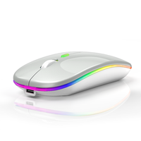 Produsen Mouse Gaming optikal RGB tanpa kabel ramping portabel 2.4G Mode ganda USB/BT Mouse nirkabel lampu latar dapat diisi ulang
