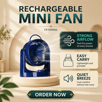 Ventilateur de table rechargeable de 8 pouces, ventilateur rafraîchisseur d'air, ventilateur USB, mini ventilateur, ventilateur chargeur, ventilateur AC/DC, ventilateur électrique, ventilateur électrique rechargeable