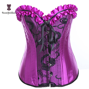 Corsé Sexy para Mujer, Talla Grande 6XL, Corsé de Satén con Lazo, Bustier para Mujer - Product Image 1
