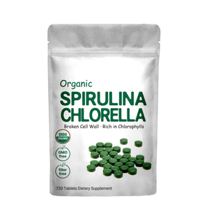 720 Pastillas de Chlorella y Espirulina 100% Pura, Tabletas de Chlorella Orgánica, Polvo de Chlorella, Espirulina Orgánica en Tabletas - Product Image 1