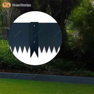 8 Inch Black Galvanized Steel Rectangle Garden Bed <b>Edging</b> 6 Pieces Serrated Design Durable <b>Metal</b> Lawn <b>Strips</b> - Product Image 3
