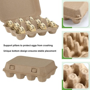 Caja de Cartón para Huevos de Codorniz, Bandeja de Papel para 12 Huevos, Embalaje Ecológico de Bagazo de Caña de Azúcar para Huevos de Codorniz - Product Image 4