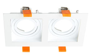 कारखाने गर्म वर्ग 2 डबल हेड आयत समायोज्य ग्रिल नीचे प्रकाश फ्रेम कोब को रीसेस्ड डाउनलाइट रिंग एल्यूमीनियम फिटिंग - Product Image 2