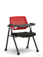 Chaise de bureau ergonomique moderne avec dossier en maille, structure en fer, pliable et empilable, avec roulettes et design rafraîchissant