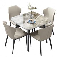 Table à manger moderne en céramique de pierre frittée, style italien, couleur vive, dalle de roche, pour salon, blanche
