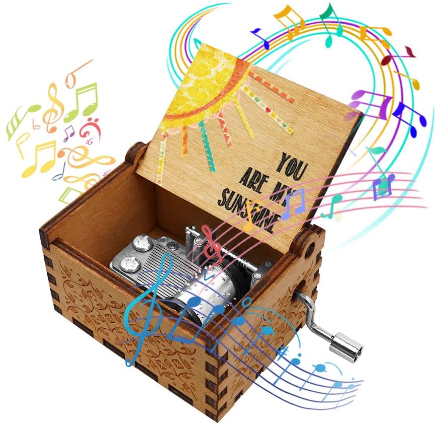 Деревянная музыкальная шкатулка для жены/дочери/сына-Лазерная резная Ретро деревянная музыкальная шкатулка с рукояткой на день рождения/Рождество/годовщину/