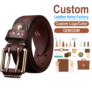 Cinturón de Cuero Genuino de Alta Calidad con Logotipo de Marca Personalizado, Estilo Vintage, de Lujo, para Hombre - Product Image 1