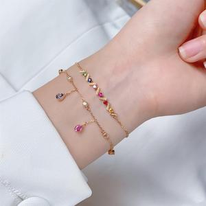 Xinfly Solid 18K Gold Natural Rainbow Sapphire Necklace <b>Bracelet</b> Anklet Set AU750 Pear Cut Multi Gemstone Heirloom Quality - Product Image 6