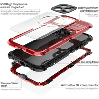 Shellbox Heavy Duty Protection Complète Antichoc IP68 Étanche Magnétique En Alliage D'aluminium IP15 Pro Max Téléphone Cas