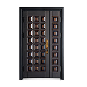 ประตูเหล็กนิรภัยแบบเปิดสองบาน ดีไซน์หรูหรา สำหรับทางเข้าอาคารพาณิชย์ภายนอก ป้องกันการโจรกรรม - Product Image 4