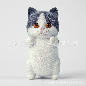 Flocked Cat Decorative Ornament Soft Plastics And Resins Modern Simple Style For Bedroom Desk TV <b>Cabinet</b> Desktop Gift - Product Image 2