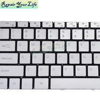 Teclado retroiluminado de repuesto para ordenador portátil, en inglés (EE. UU.), para MB3081012 YXT-93-192, nuevo, plateado, sin marco
