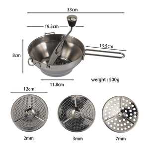 Moulins de nourriture rotatoires d'acier inoxydable avec 3 disques de fraisage de meulage - Product Image 6