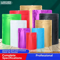 Sachet refermable personnalisé en aluminium coloré, réutilisable, avec fermeture éclair, pochette autoportante pour l'emballage de la nourriture pour bébés, du thé, des collations et des céréales
