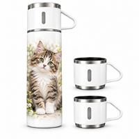 Gourde isotherme portable en acier inoxydable, écologique et durable, avec 3 couvercles, personnalisable par sublimation, idéale pour cadeau d'entreprise extérieur