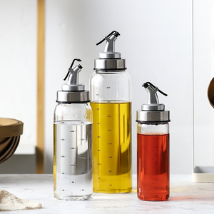 Bouteille Distributrice d'Huile d'Olive et de Vinaigre en Verre Transparent Anti-Goutte, Contenant pour Huile de Cuisine - Product Image 2