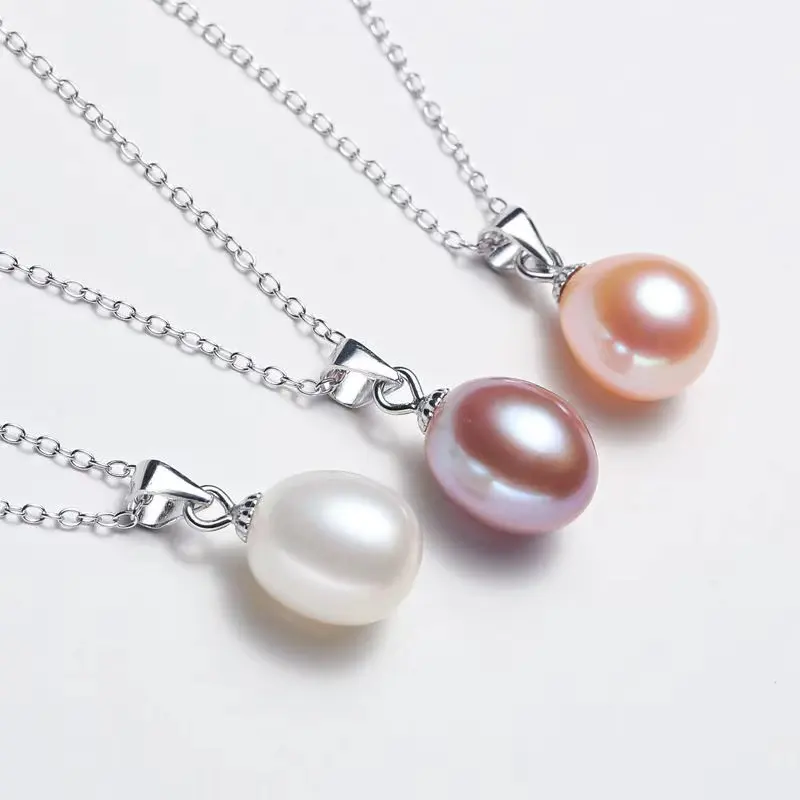 925 sterling silver real genuine cultured fresh water natural freshwater natural fresh water fine pearl necklace for women