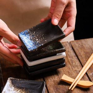 Plato de Cerámica Estilo Japonés/Coreano para Condimentos, Apto para Microondas, Diseño Minimalista, Forma Rectangular, Hecho en Horno, para Hotel - Product Image 3