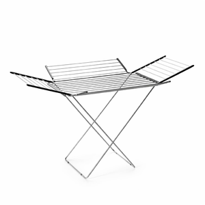 Expandable Foldable Laundry Stand X-Frame Metal Drying <b>Rack</b> Large Size Balcony Storage <b>Rack</b> for Indoor Outdoor - Product Image 1